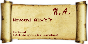Novotni Alpár névjegykártya